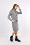 Navy Blue Patterned Short Sleeve Buttoned Pocket Detailed Dress - 2