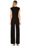 Women's Black Crew Neck Sleeveless Silk Jarse Jumpsuit - 3