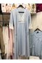 Women's Blue New Season Pregnant Maternity Nightgown Dressing Gown Set