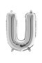 U-Shaped Foil Balloon, Silver, 100 cm, for Birthdays, Parties, Special Occasions, Surprises, and Gifts.
