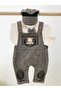 Baby Boy Brown Salopet Set with Cap and Bow Tie - 3