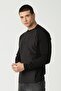 Erkek Siyah Paraşüt Kumaş Sweatshirt - 4