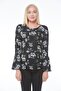 Women's Black Flounce Blouse