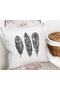Charcoal Feather Patterned Digital Printed Modern Pillow Throw Pillow Case - 2