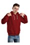Men's Burgundy Hooded Kangaroo Pocket Sweatshirt - 2