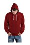 Men's Burgundy Hooded Kangaroo Pocket Sweatshirt - 3