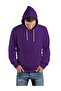 Men's Purple Hooded Kangaroo Pocket Sweatshirt - 3