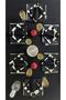 Linen Look Glitter Bougainvillea Tablecloth Black 25 Pieces - 6