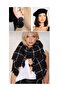 Valentine's Day Gift Special Painter Beret & Scarf & Jewelled Earring Set 3 Pieces - Striped Shawl - 2