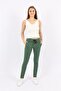 Women's Dark Green Patterned Front Seam Pocketed Sports Trousers Bmsp-002 D.Green