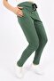 Women's Dark Green Patterned Front Seam Pocketed Sports Trousers Bmsp-002 D.Green - 4