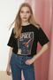 Black 100% Cotton Space Printed Oversized Fit Crew Neck Knit T-Shirt TWOSS21TS3663 - 11