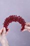 إكسسوار شعر تاج الزفاف المطرز بالكريستال من Pollux