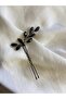 Black Crystal Buckle Hairpin Wedding Henna Engagement Wedding Bridal Buckle Bun Buckle