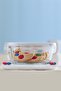 Fresco Glass Storage Container Single Medium Size 800 ml Rectangular Gray Lockable Lid