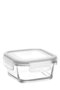 Fresco Glass Storage Container Single Medium Size 800 ml Rectangular Gray Lockable Lid - 2