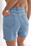 Women's High Waist Denim Shorts Light Blue - 3