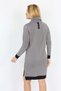 Black Patterned Long Sleeve High Collar Zipper Pocket Detailed Sports Dress Tunic - 4