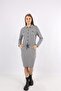 Navy Blue Patterned Short Sleeve Buttoned Pocket Detailed Dress