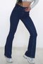 Dark Blue Colorfast Women's Flare Leg Jeans Extra Lycra High Waist Long Leg (COMPARATOR) - 3