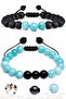Certified Aquamarine Stone Double Natural Stone Bracelet Set - 2