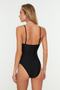Siyah Cut Out Detaylı Straplez Kaplı Regular Mayo TBESS22MA0001 - 5