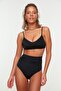 Siyah İncelten Etkili Hipster Süper Yüksek Bel Bikini Altı TBESS20BA0018 - 8