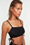 Siyah Tünelli Bralette Kaplı Bikini Üstü TBESS22BU0046 - 6