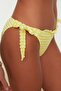 Sarı Pötikareli Dokulu Fırfırlı Regular Normal Bel Bikini Altı TBESS22BA0074 - 7
