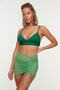 Green Geometric Pattern Mini Knitted Shirred Mesh Beach Pareo Tbess22Pr0001 - 4