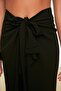 Black Maxi Woven Flounce Beach Skirt Tbess19Wv0004 - 6