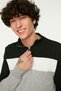 Black Slim/Narrow Cut Color Paneled Long Sleeve Prevailing Neck Zip-Up Sweatshirt Tmnaw20Sw0129 - 2