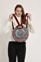 Fargin Ethnic Authentic Patterned Round Backpack Embroidered Bohemian Style Backpack - 2