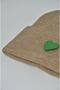New Year/Valentine's Day Special Collection Light Brown Color Unisex Beret with Green Heart Figure - 2