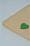 New Year/Valentine's Day Special Collection Light Brown Color Unisex Beret with Green Heart Figure - 3
