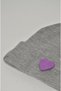 New Year/Valentine's Day Special Collection Gray Color Unisex Men's/Women's Beret with Purple Heart Figure - 2