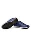 Pointed Genuine Leather Men's Casual Shoes, Genuine Leather Summer Shoes, Perforated Shoes Navy Blue - 2
