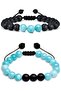 Certified Aquamarine Stone Double Natural Stone Bracelet Set