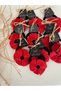 Red Poppy 3-Piece Knitted Rubber Buckle