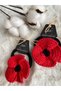 Red Poppy 3-Piece Knitted Rubber Buckle - 4
