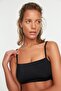 Siyah Tünelli Bralette Kaplı Bikini Üstü TBESS22BU0046 - 4