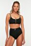 Siyah Kemerli Hipster Süper Yüksek Bel Bikini Altı TBESS20BA0246 - 2