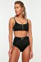 Siyah Kemerli Hipster Süper Yüksek Bel Bikini Altı TBESS20BA0246 - 3