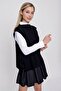 Women's Side Tie Knitwear Sweater Black 22wk252 - 5