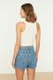Beyaz Fitted/Vücuda Oturan Crop Halter Yaka Fitilli Esnek Örme Atlet TWOSS21AL0050 - 6
