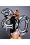 100 Cm Silver Gray Large Foil 0 Number Balloon 40inc - 2
