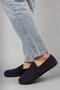Navy Blue - Outlet Men's Casual Linen Sneakers Emk-232913