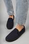 Navy Blue - Outlet Men's Casual Linen Sneakers Emk-232913 - 3