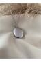 Silver Oval Cap Necklace - 2