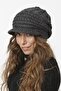 Brim Lined Knitwear Knitted Beret - Anthracite - 3